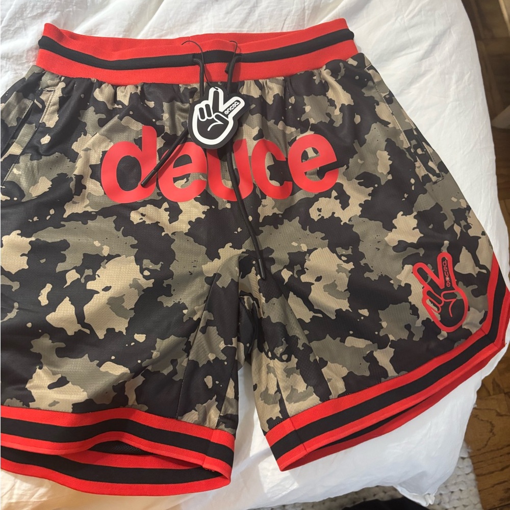Men's Camouflage Shorts - Black and Red